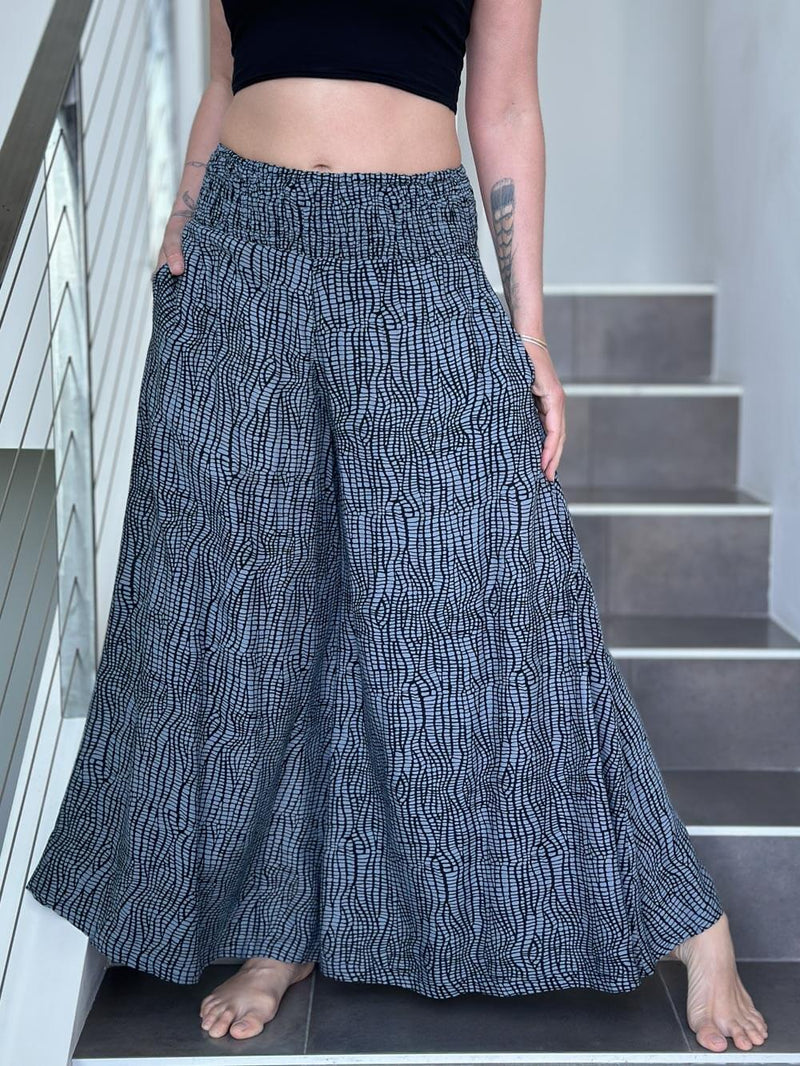 Abstract Print Wide Leg Flow Pants