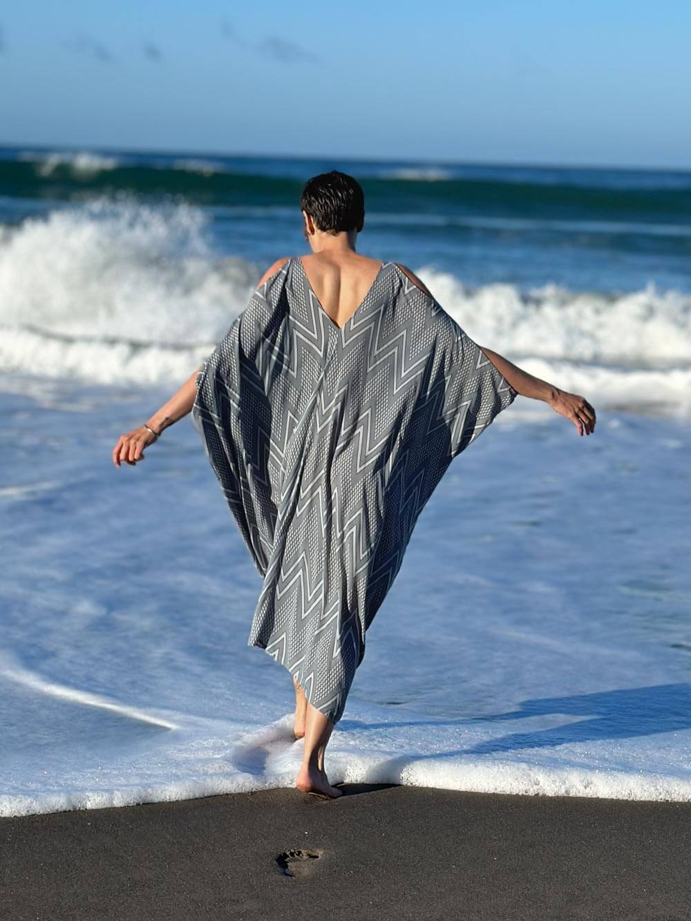 women's kaftan dresses Chevron Print Kaftan Dress