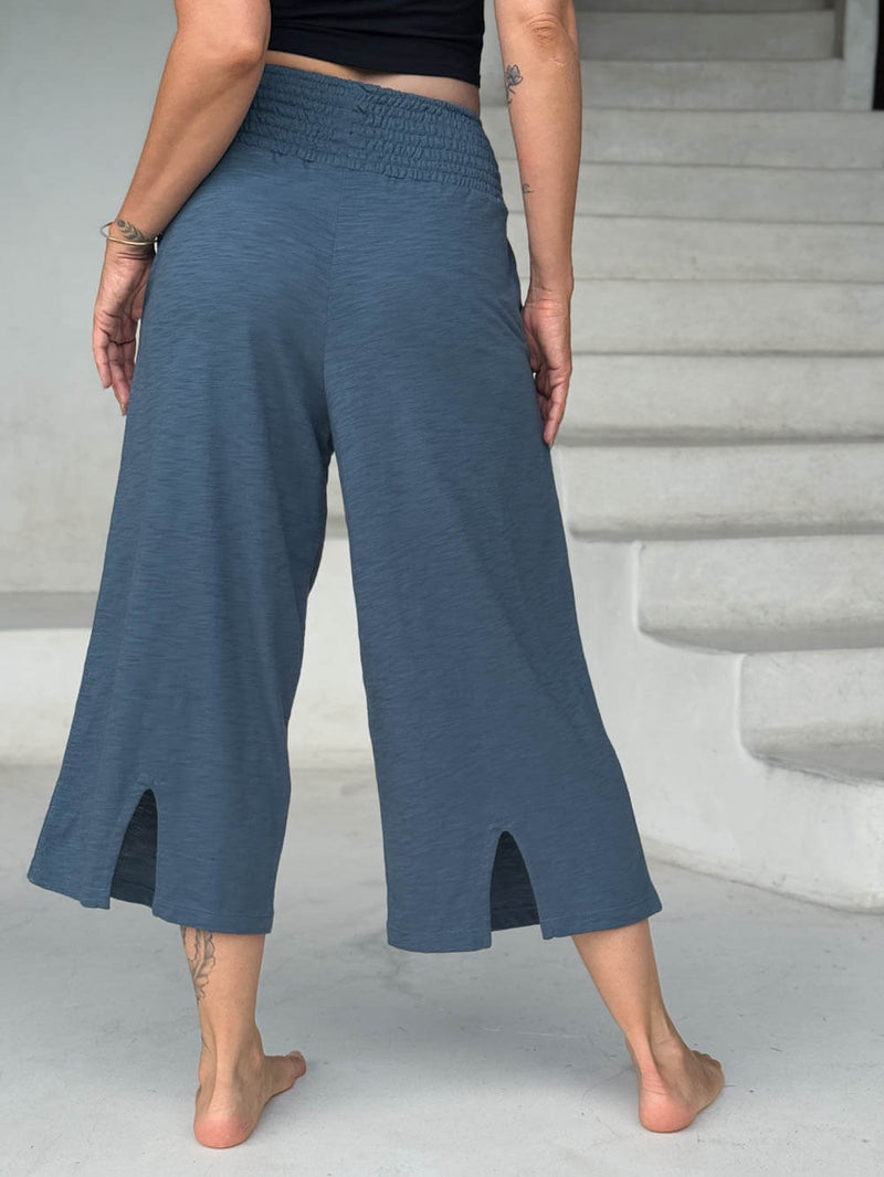 caraucci-cropped-wide-leg-blue-cotton-pants-with-back-hem-slit-and-side-pockets #color_pacific
