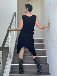 caraucci black drop-waisted flapper dress #color_black