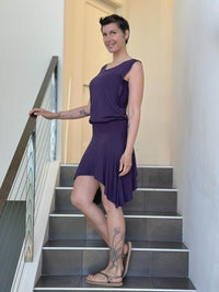 caraucci purple drop-waisted flapper dress #color_plum