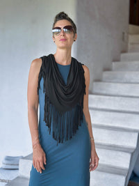 caraucci-black-fringe-scarf-with-raw-edge-details #color_black