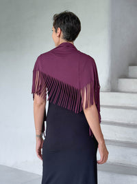 caraucci-fringe-scarf-jam-worn-as-shawl-over-black-dress #color_jam