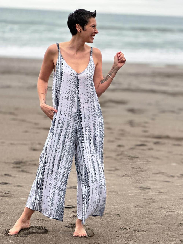 Coastal Stripe Print Ruched Jumper