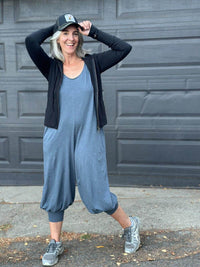 caraucci blue cotton one-piece jogger leg jumper #color_pacific