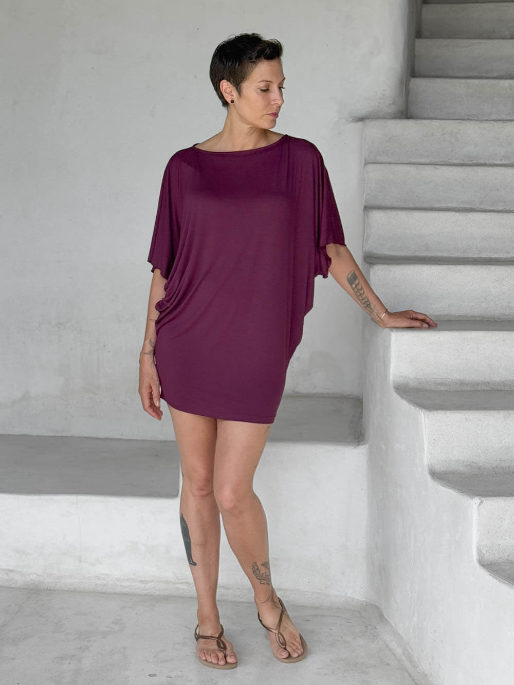 caraucci jam kimono tunic worn as a dress #color_jam