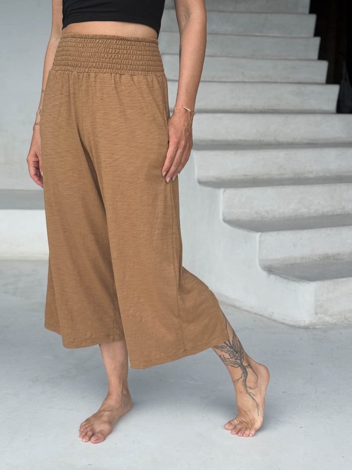 caraucci-cropped-wide-leg-camel-cotton-pants-with-back-hem-slit-and-side-pockets #color_camel