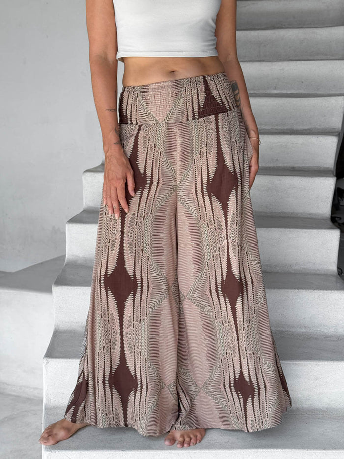 Desert Diamond Print Wide Leg Flow Pant