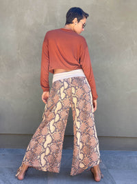 Copper Snake Print Ruched Pant