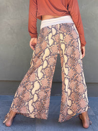 Copper Snake Print Ruched Pant