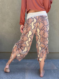 Copper Snake Print Ruched Pant