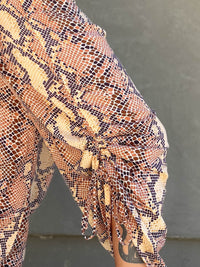 Copper Snake Print Ruched Pant