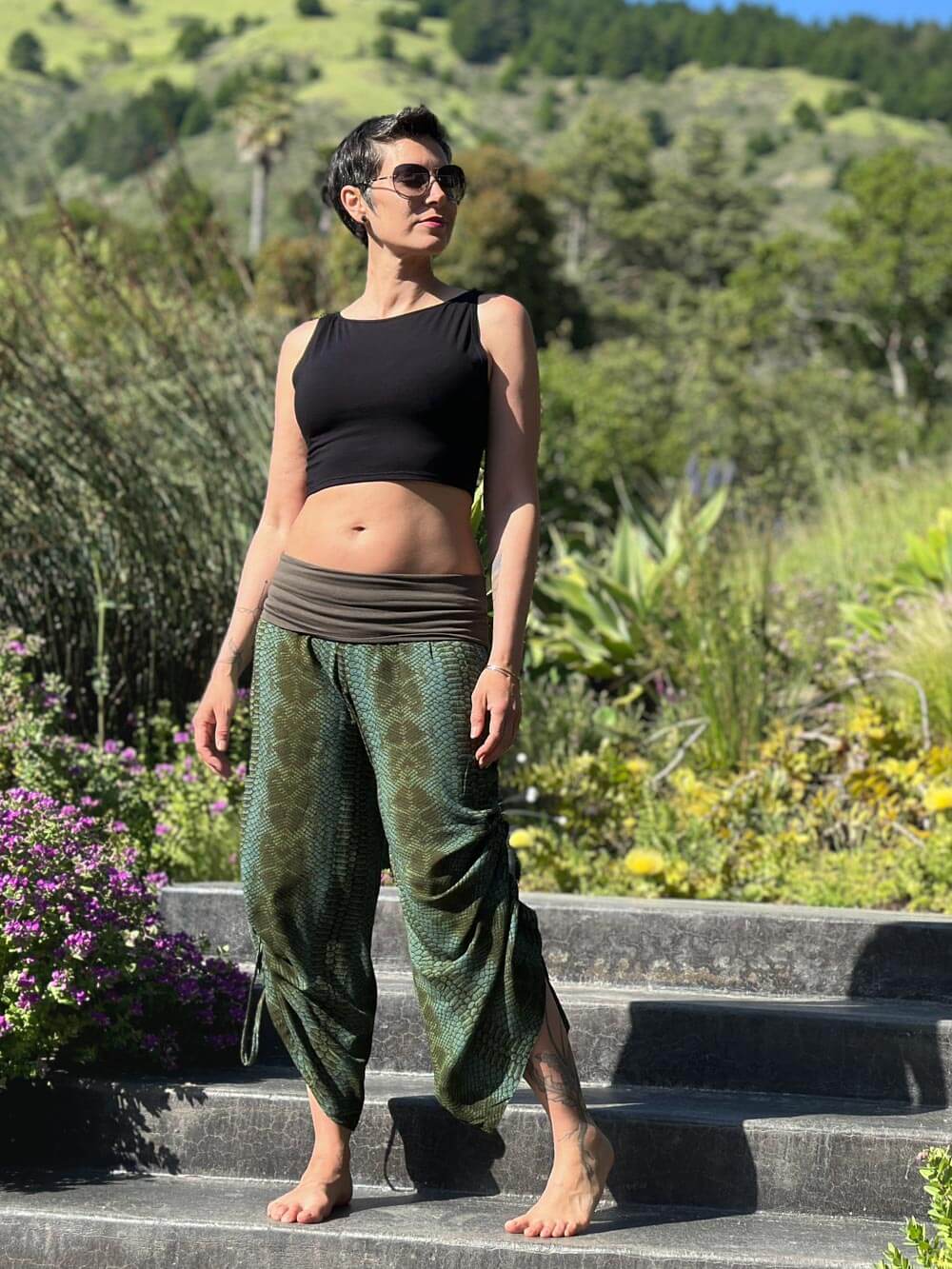 Snake Print Ruched Pant