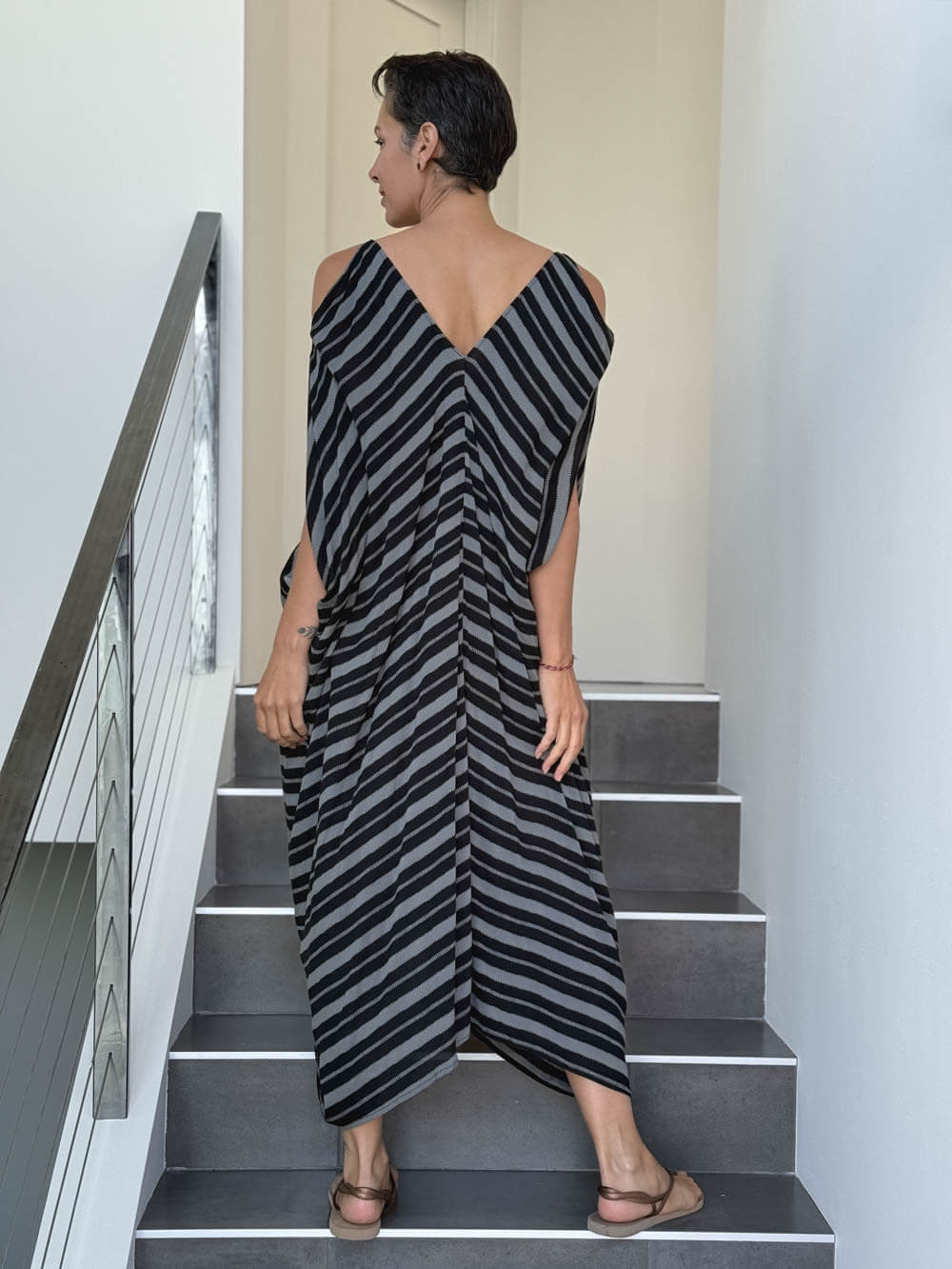 Stripe Kaftan Dress