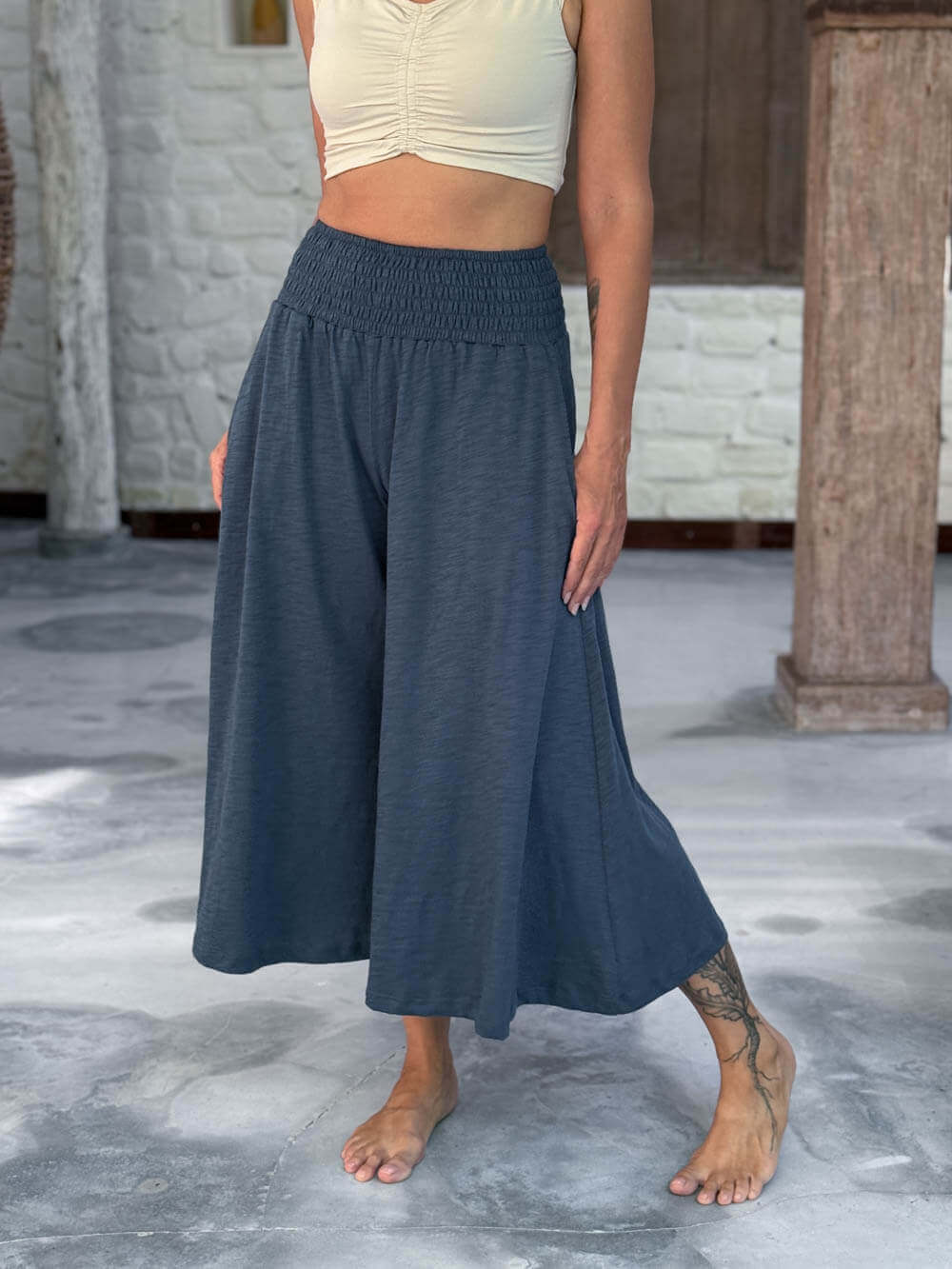 Wide Leg Cropped Flow Pants
