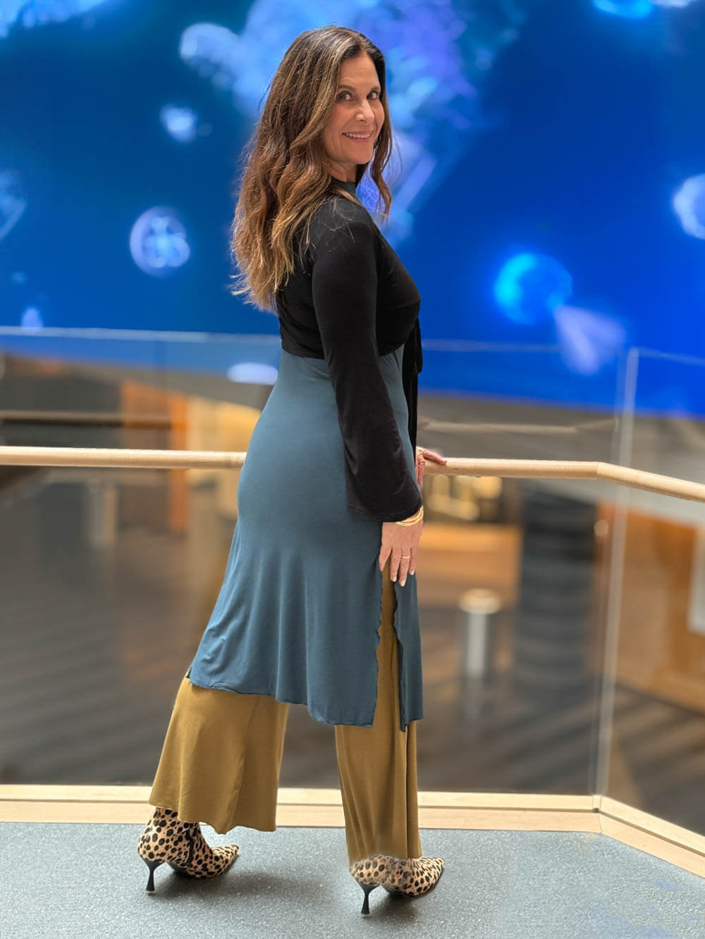 caraucci women's rayon jersey black long sleeve wrap ballet shrug #color_black