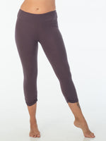 caraucci women's plant-based rayon jersey lycra steel grey capri leggings #color_steel