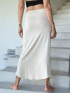 caraucci cream tube slit skirt #color_cream