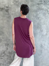 caraucci plant-based soft rayon jersey purple sleeveless loose fit kurta style tunic #color_jam