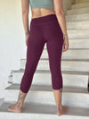 caraucci bamboo spandex capri length purple leggings #color_jam