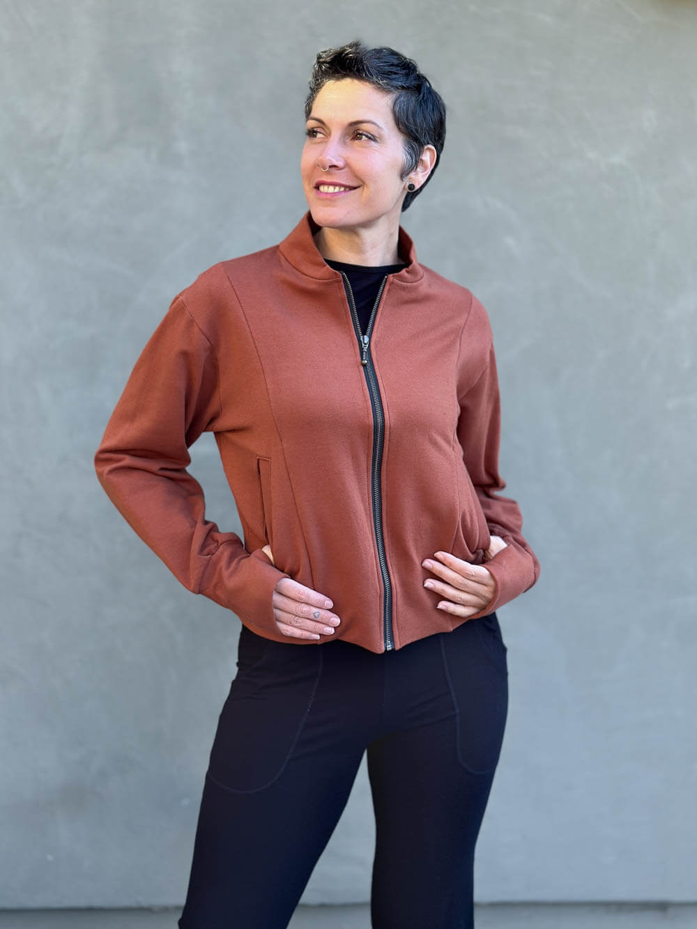 Women's Bamboo Cotton Fleece Bomber Jacket – CARAUCCI