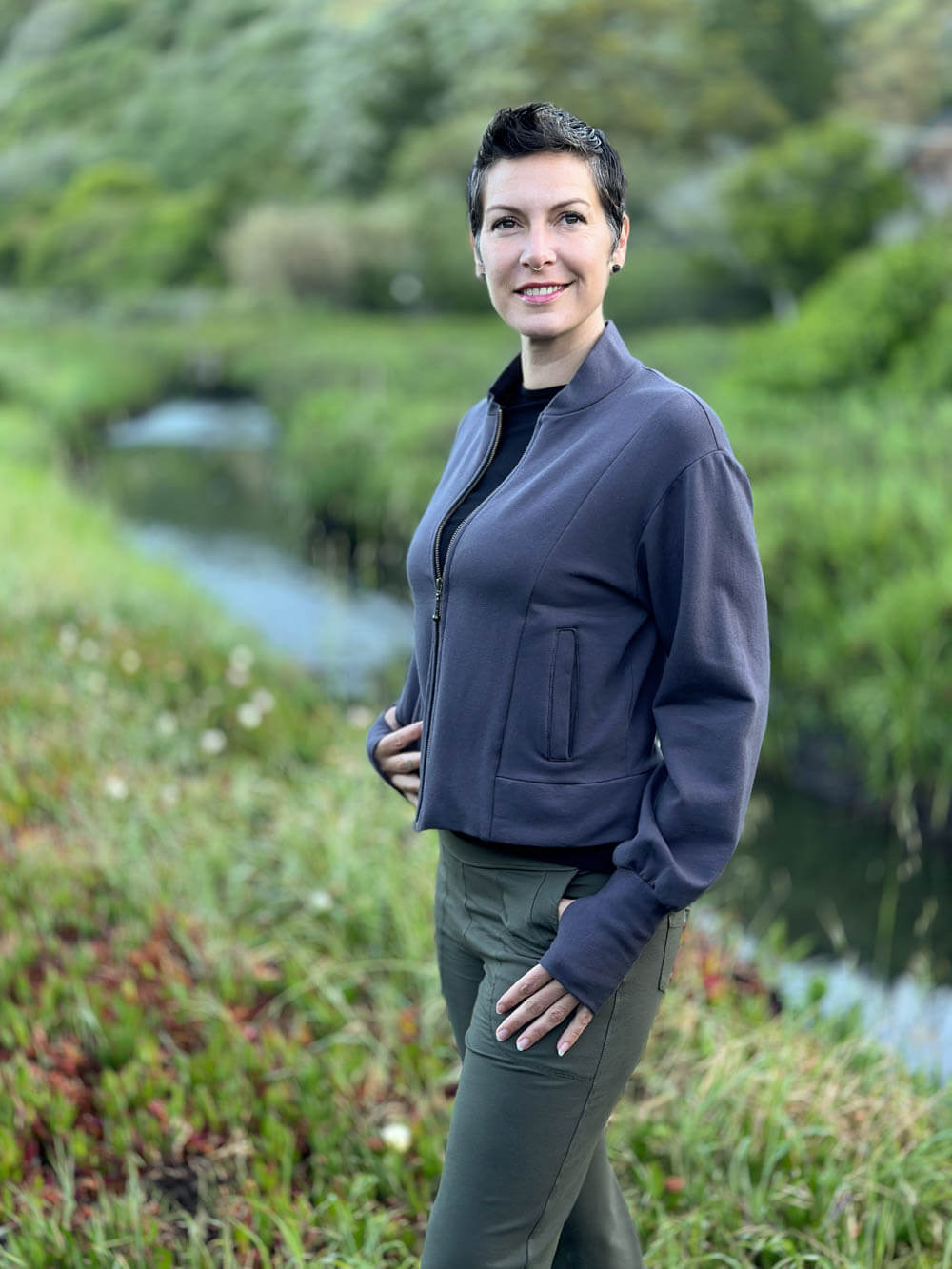 Women's Bamboo Cotton Fleece Bomber Jacket – CARAUCCI