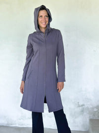 caraucci steel grey bamboo fleece hooded jackets with pocket #color_steel