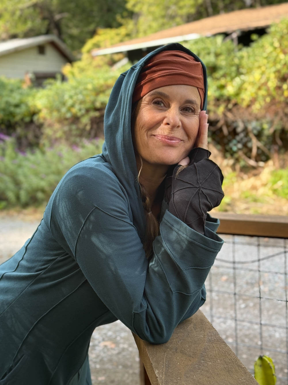 Bamboo Cotton Fleece Hooded Midi Jacket | Women's Bamboo Outerwear