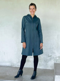 caraucci teal bamboo fleece hooded jackets with pocket #color_teal
