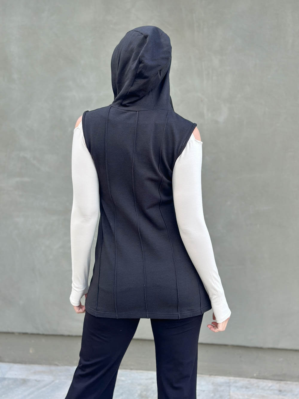 Bamboo Cotton Fleece Hooded Midi Vest | Women's Bamboo Bamboo Cotton Fleece Hooded Midi Vest | Women's Bamboo