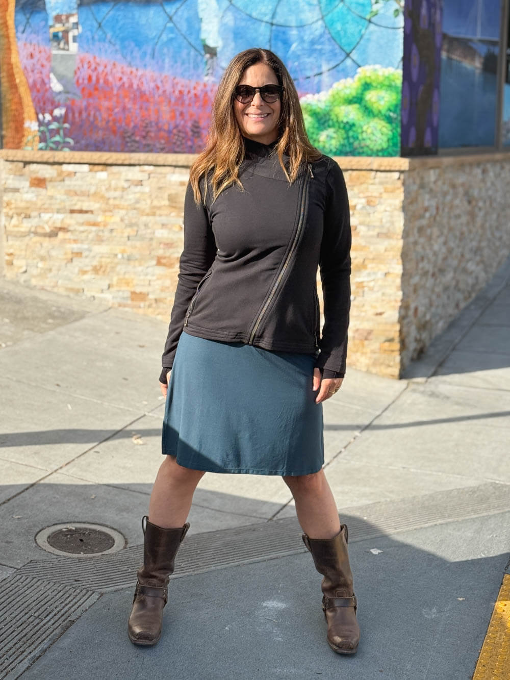 Bamboo Cotton Fleece Zipper Moto Jacket | Women's Eco