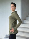 caraucci women's army green bamboo cotton fleece pullover with kangaroo pocket #color_forest