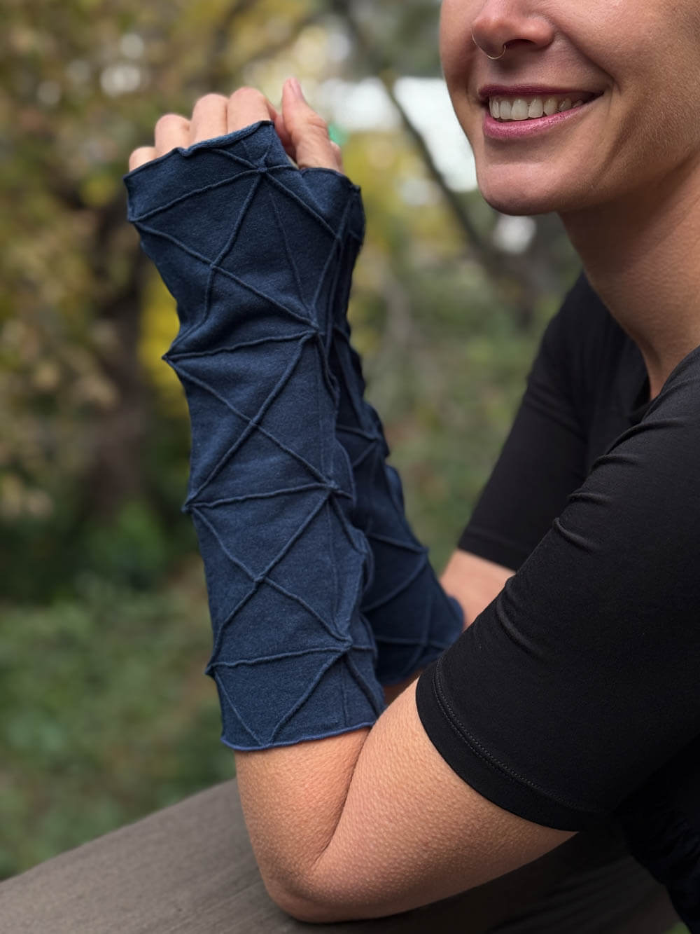 Bamboo Fleece Texture Fingerless Gloves | Bamboo Accessories