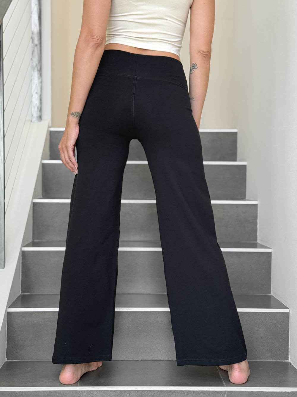 Bamboo High Waist Straight Leg Pant