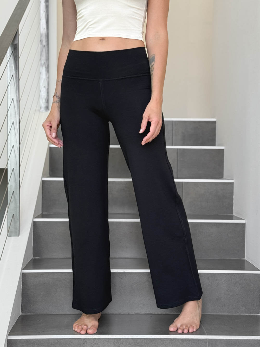 Bamboo High Waist Straight Leg Pant