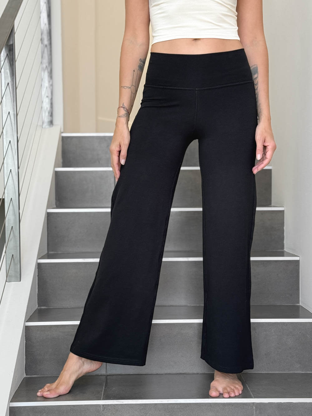 Bamboo High Waist Straight Leg Pant