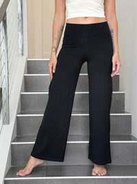 Bamboo High Waist Straight Leg Pant