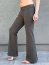 women's bamboo spandex full length forest green pants with two front and back pockets #color_forest