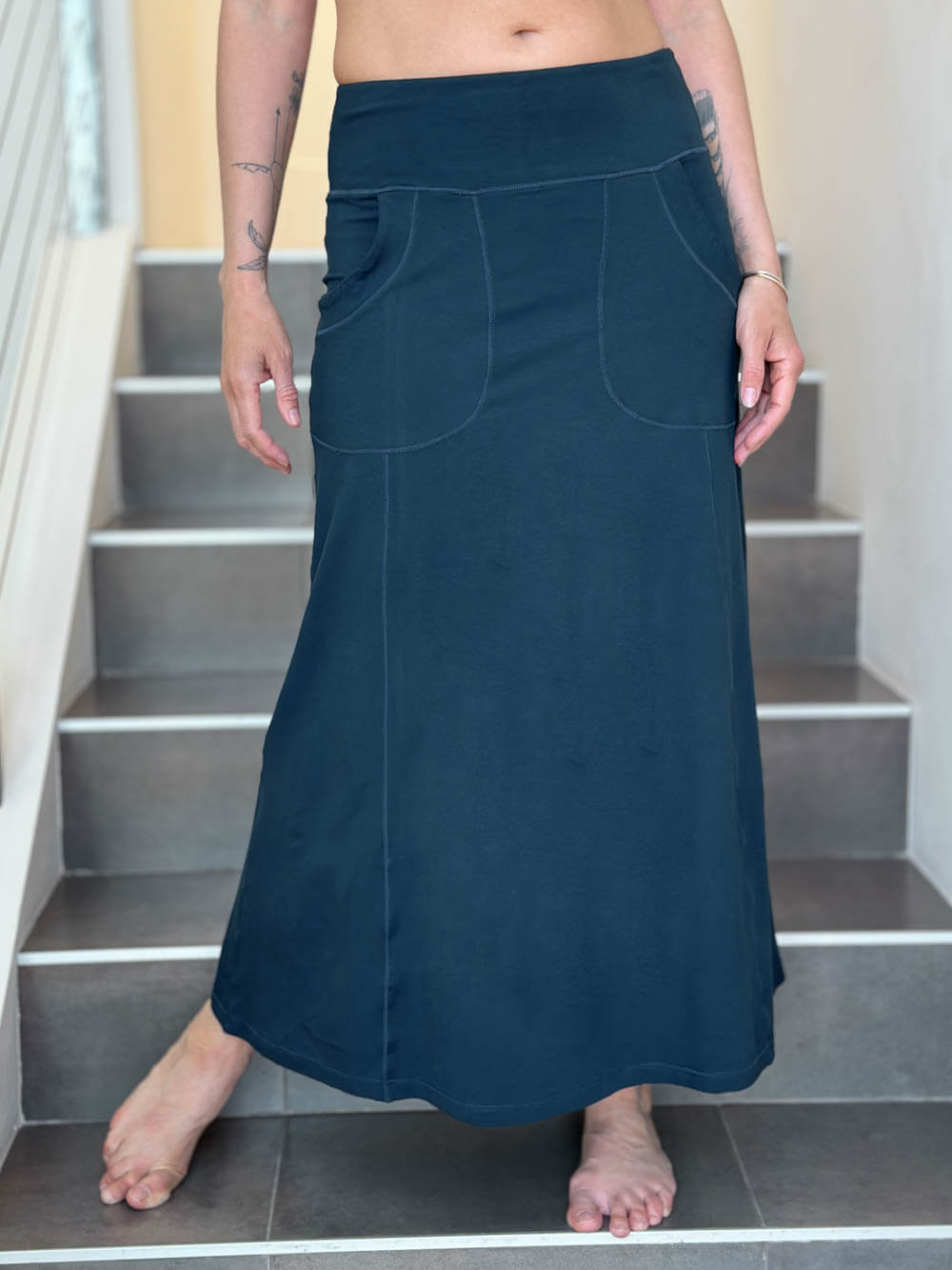 Bamboo Spandex Pocket Maxi Skirt | Women's Eco-Friendly Clothing