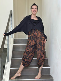 Brown Print Ruched Jumper