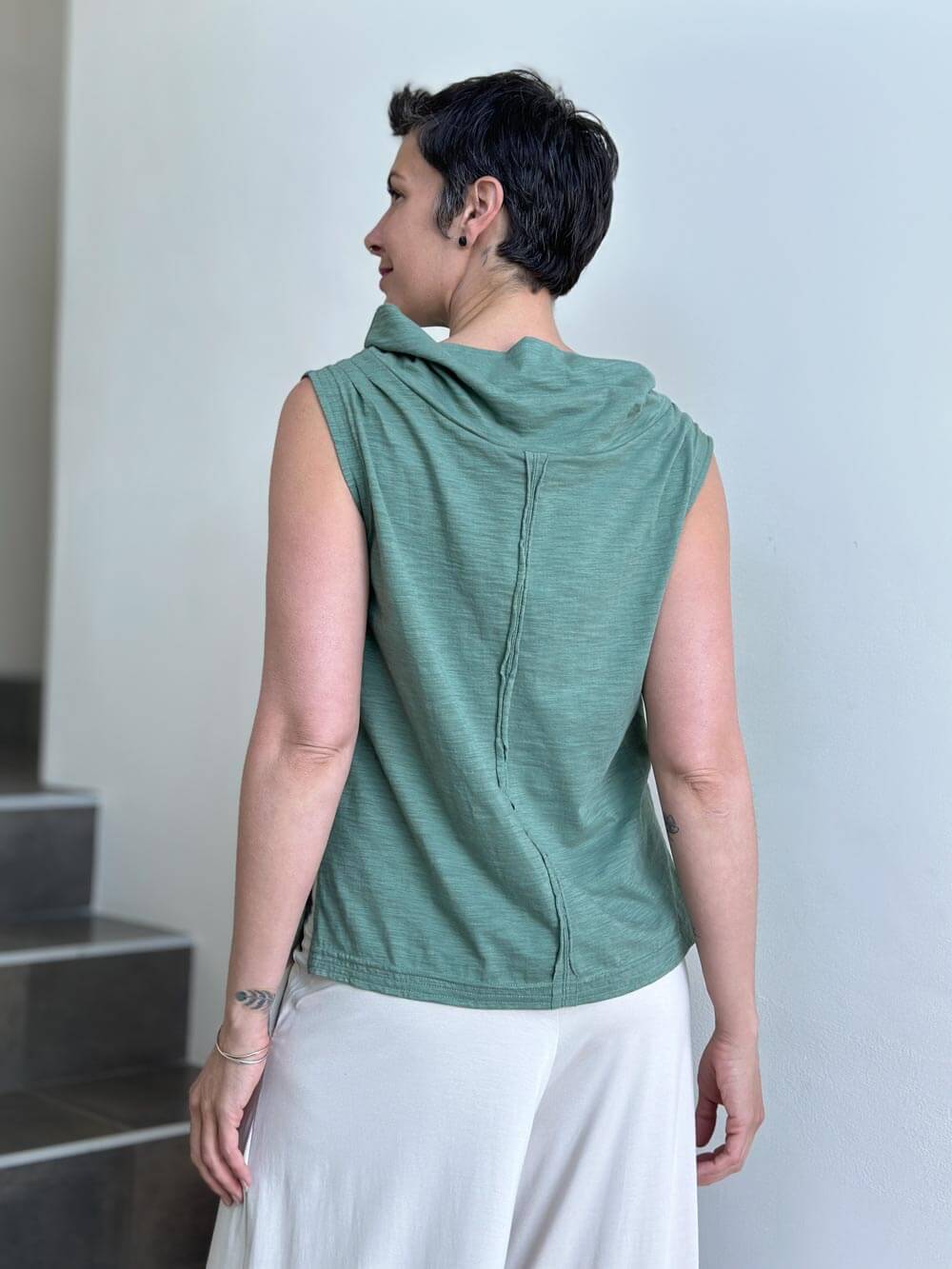 Cowl Neck Tank Top | Women's Cotton Tops – CARAUCCI