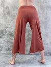 caraucci women's plant-based rayon jersey cropped copper pumpkin orange wide leg pants #color_copper