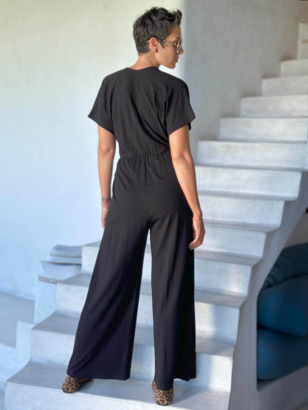 Black pantsuit jumper hotsell