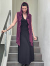 caraucci plant-based rayon jersey convertible purple wrap vest can be worn multiple way #color_jam