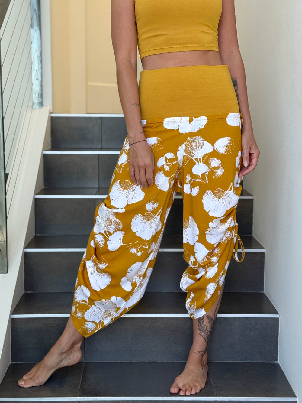 Golden Ginkgo Ruched Pant