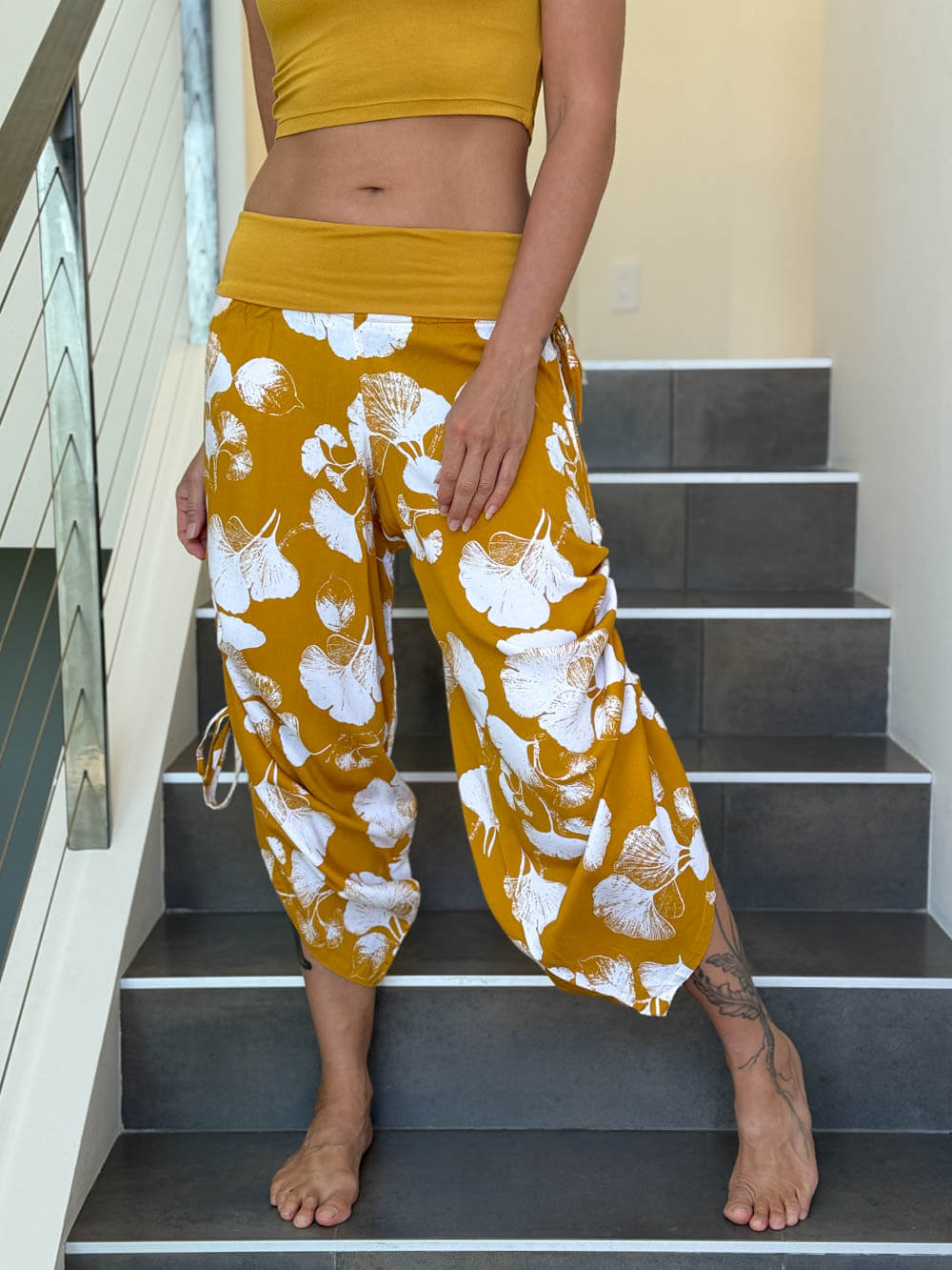 Golden Ginkgo Ruched Pant
