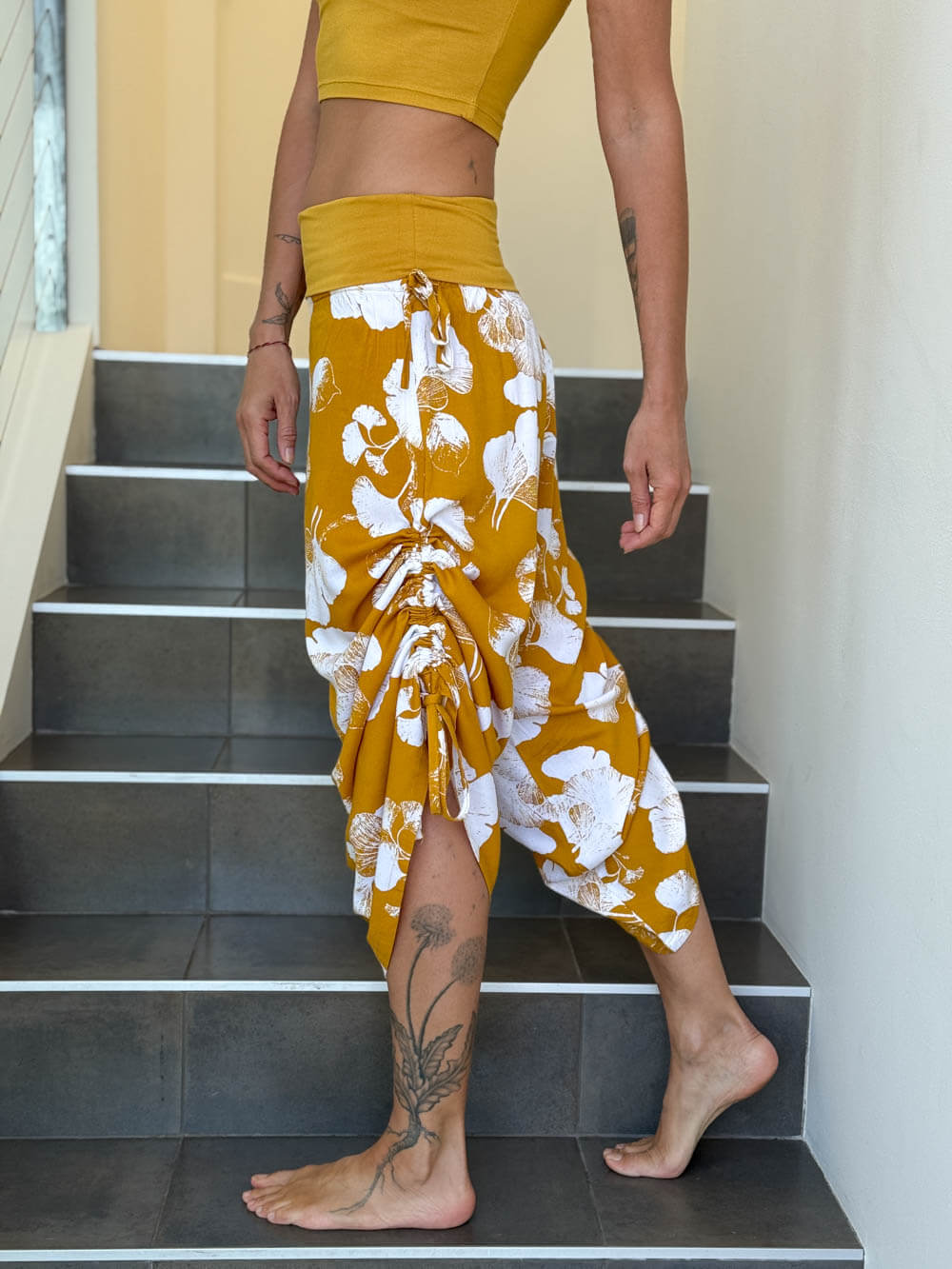 Golden Ginkgo Ruched Pant