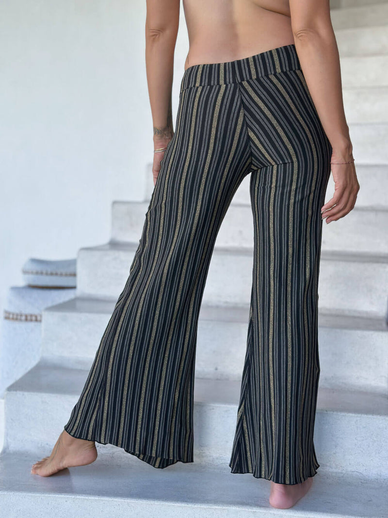 Limited Edition Silver Stripe Flow Pants, Women's Lightweight Pants
