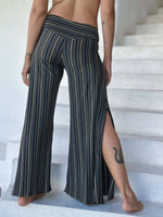 Gold Stripe Slit Pants