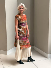 Ice Dyed Cap Sleeve Slit Tunic